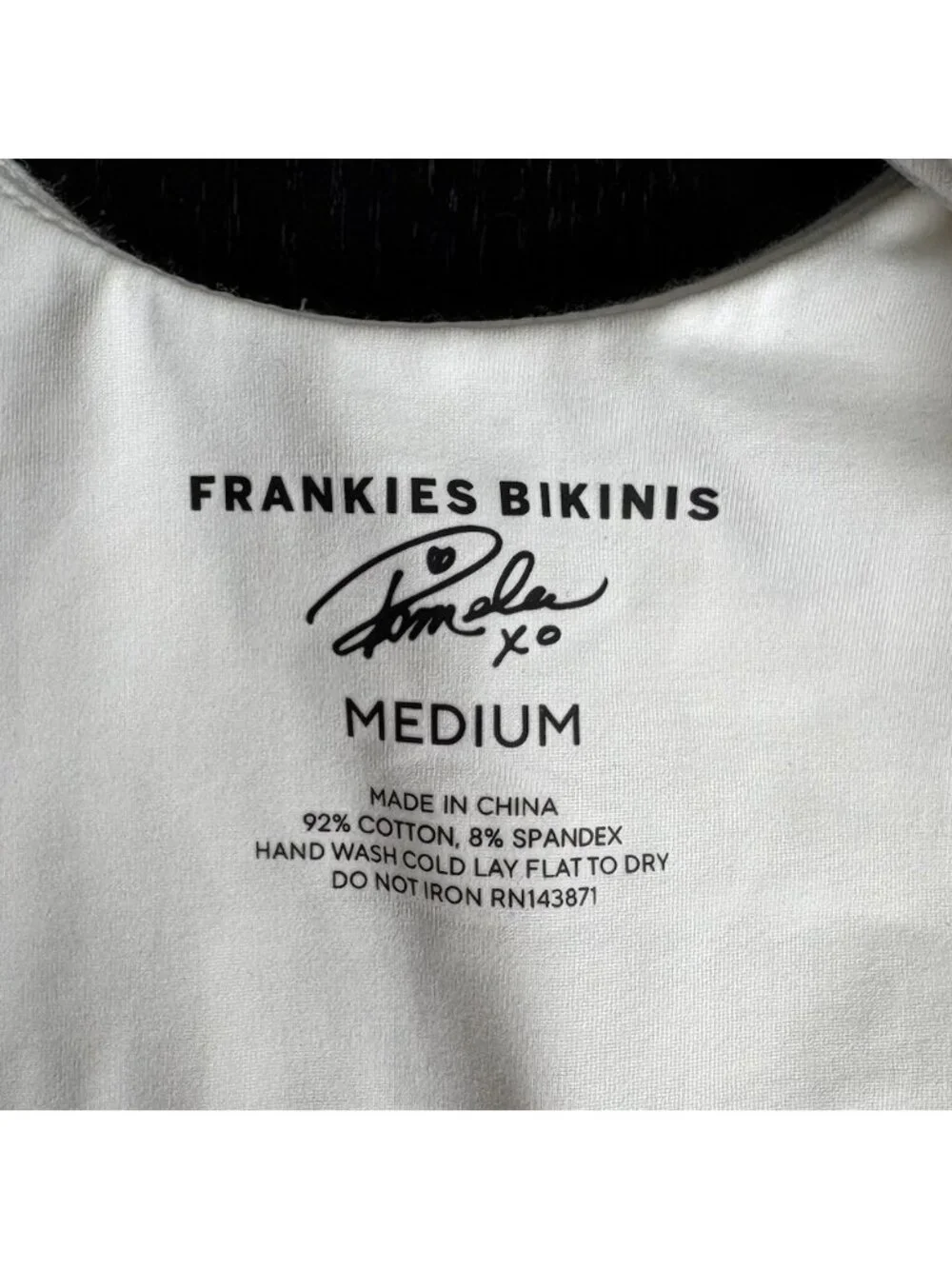 FRANKIES BIKINIS x Pamela Anderson Size M Carbon Skimpy One Piece Swimsuit White